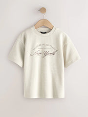 Ecru Textured Short Sleeve T-Shirt (3-16yrs)