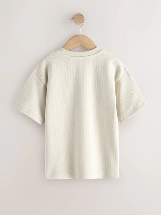 Ecru Textured Short Sleeve T-Shirt (3-16yrs)