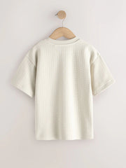 Ecru Textured Short Sleeve T-Shirt (3-16yrs)