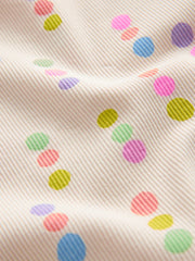 Ecru White Rainbow Spot Frill Shoulder Ribbed Vest (3mths-7yrs)