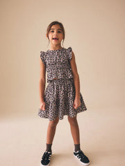 Animal Print Top And Skirt Set (3-16yrs)