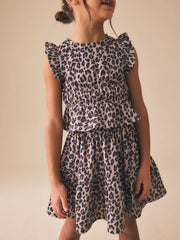 Animal Print Top And Skirt Set (3-16yrs)