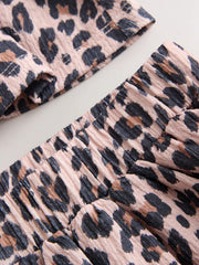 Animal Print Top And Skirt Set (3-16yrs)