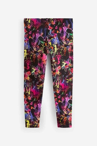 Black/Pink/Green Splat Printed Leggings