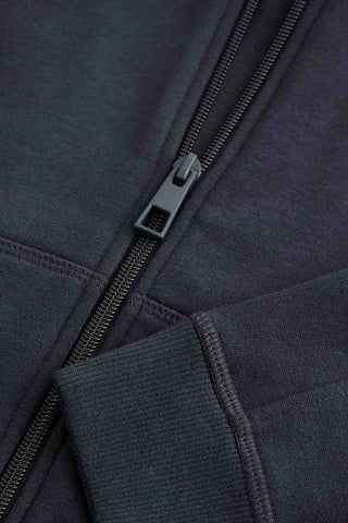 Navy Blue Plain Zip Through Hoodie