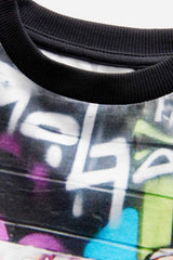 Black Graffiti Controller Short Sleeve All Over Print 100% Cotton Regular Fit T-Shirt