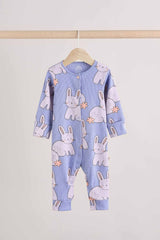 Lilac Purple Baby Footless Sleepsuits 3 Pack