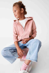 Pink Zip Through Hoodie