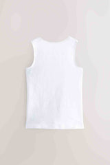 White 5 Pack Lace Trim Vest