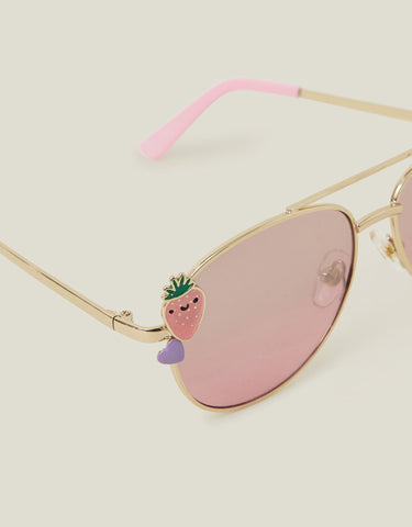 Girls Strawberry Aviator Sunglasses