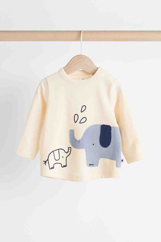 Blue Elephant Baby Top And Leggings Set