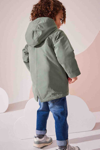 Sage Green Waterproof Borg Fleece Lined Parka