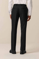 Black Slim Fit Textured Suit Trousers