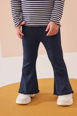 Navy Rib Flare Leggings