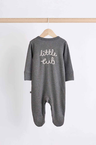 Bear Checkerboard Baby Sleepsuits 3 Pack