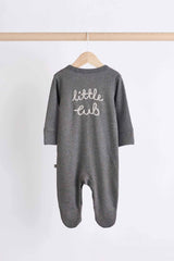 Bear Checkerboard Baby Sleepsuits 3 Pack