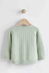 Sage Green Fairy Embroidered Baby Knitted Cardigan