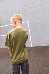 Khaki Green Truck Relaxed Fit Short Sleeve Graphic Print T-Shirt