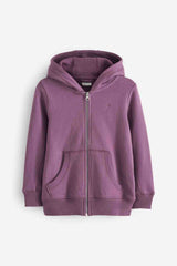 Berry Purple Zip Through Hoodie