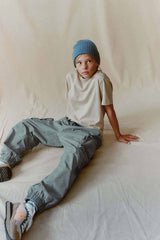 Petrol Blue Lined Parachute Cargo Trousers