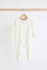 Neutral Baby Bear 100% Cotton Sleepsuits 3 Pack