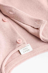 Pink/White 100% Cotton Knitted Baby Cardigans