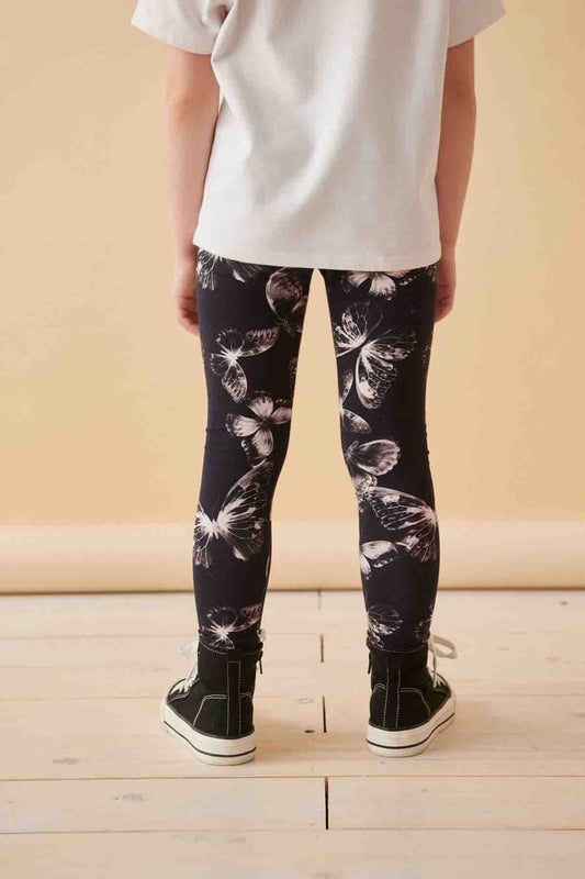 Black/White Butterfly Printed Leggings