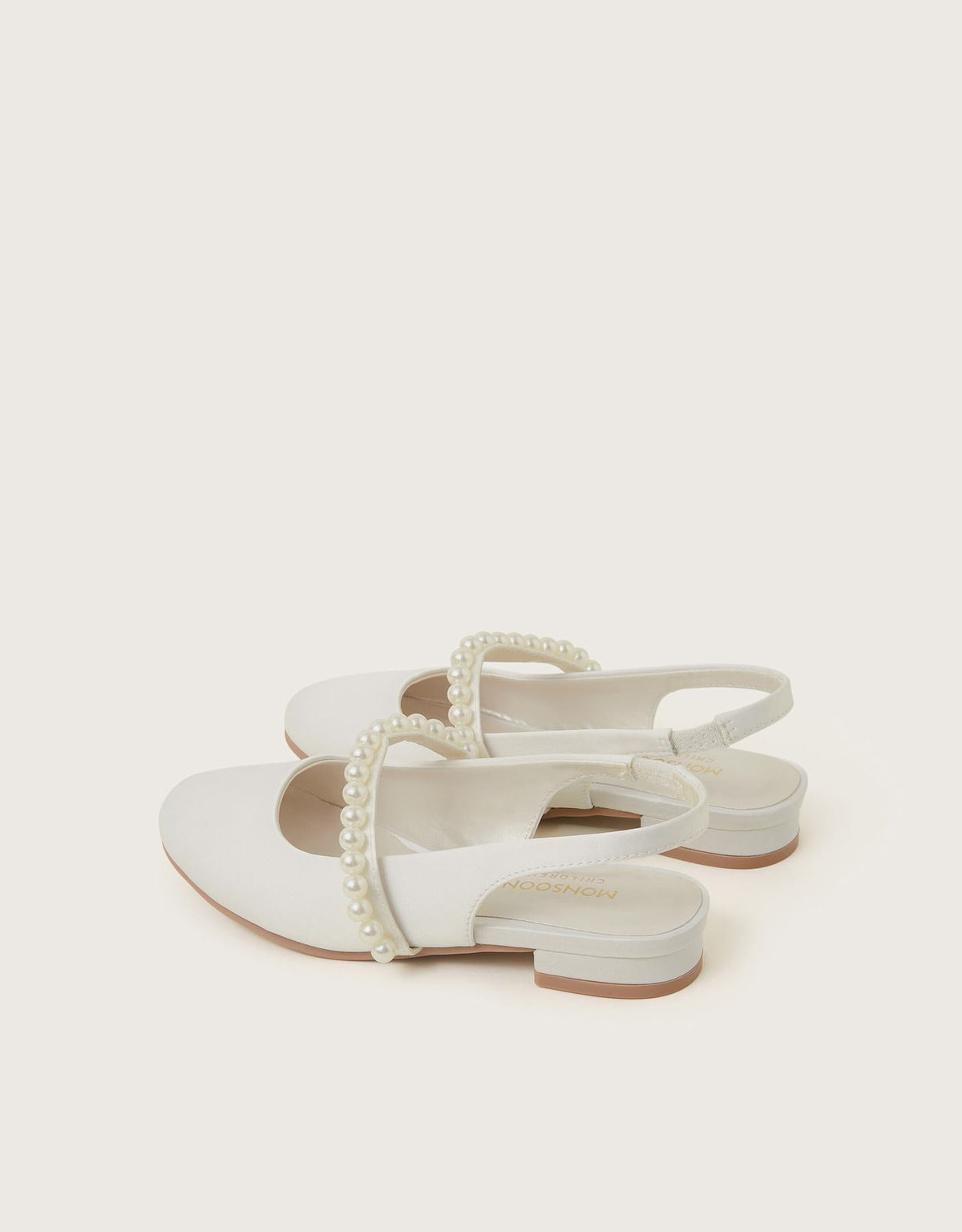 Pearl Strap Slingback Flats