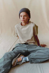 Petrol Blue Lined Parachute Cargo Trousers