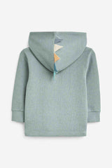 Mineral Blue Textured Jersey Dino Spikes Hoodi