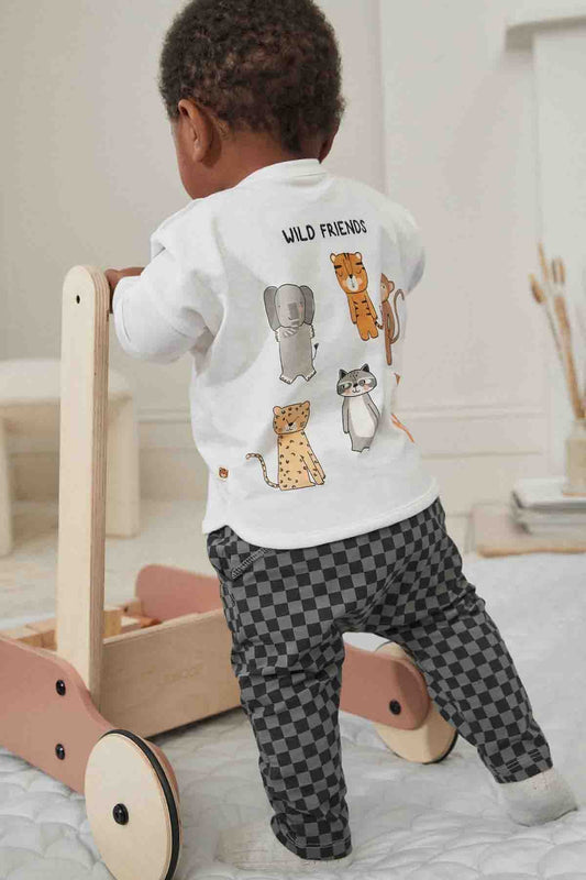 Black/White Baby Top And Leggings Set