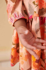 Pink Floral 100% Cotton Long Sleeve Jersey Dress