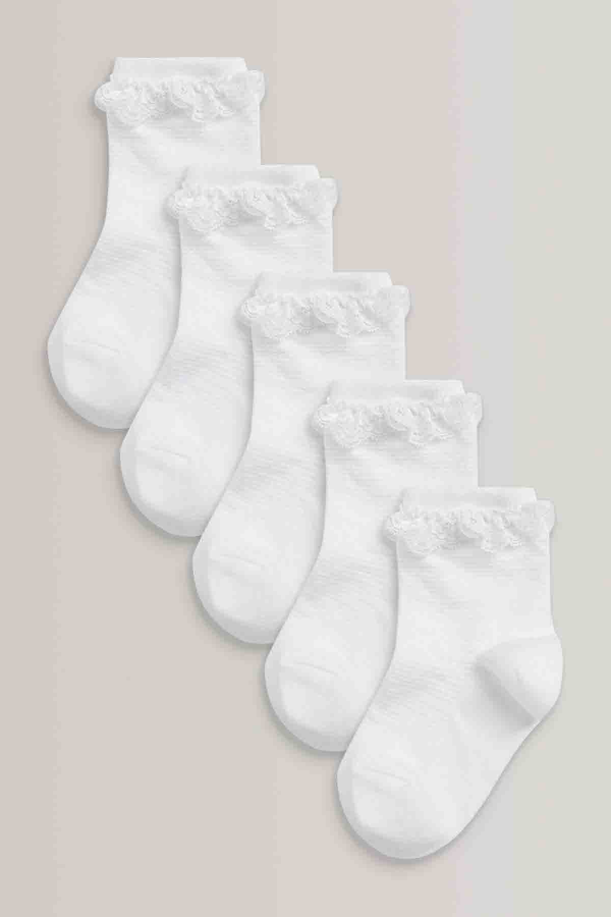 White 5 Pack Cotton Rich Ruffle Ankle Socks | Socks | next, <p>White 5 Pack Cotton Rich Ruffle Ankle Socks</p>. We delivery across Pakistan