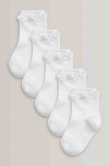 White 5 Pack Cotton Rich Ruffle Ankle Socks | Socks | next, <p>White 5 Pack Cotton Rich Ruffle Ankle Socks</p>. We delivery across Pakistan