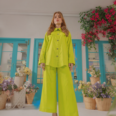 Dusty Peach - Parrot Green