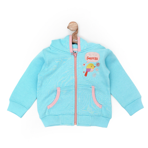 Blue Sky Birdie Zipper Sweater Pullover