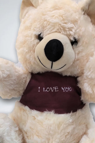 Ziqi - Cream Bear Medium (I Love You T-Shirt) - 2 Feet Tall | Toys | ziqi