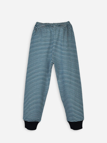 Black Graphic T-Shirt & Striped Pajama Set - Pack of 2