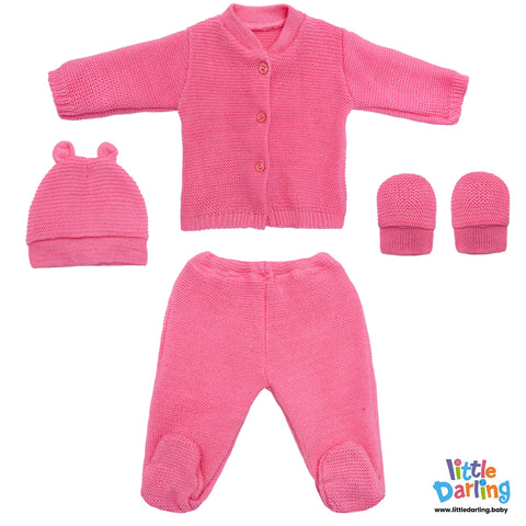 4 Pcs Woolen Gift Set Pink Color | Little Darling