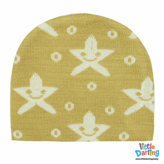 Baby Woolen Cap Yellow Color By Little Darling