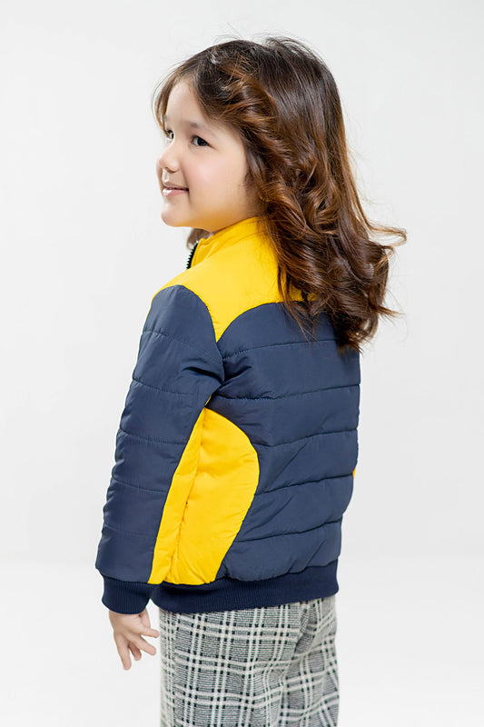 Yellow & Blue Puffer Casual Jacket