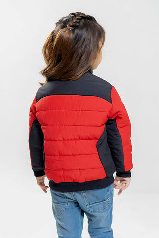 Red & Black Puffer Casual Jacket