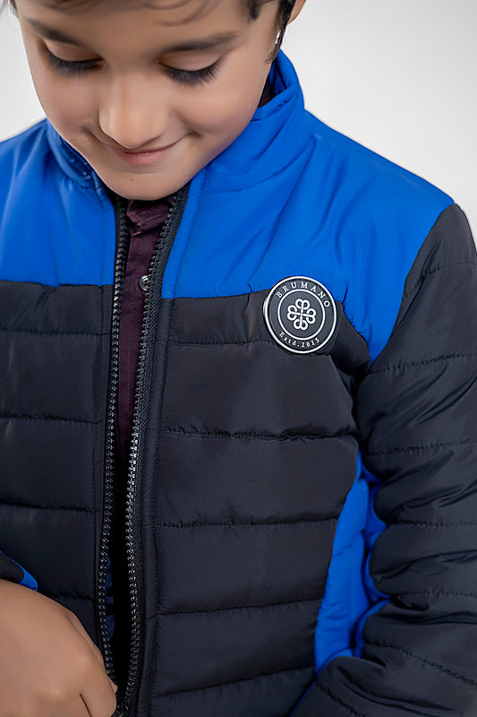 Black & Royal Blue Puffer Casual Jacket