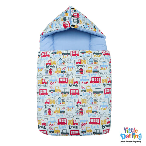 Baby Carry Nest Hooded Truck & Car Sky Blue Color | Little Darling
