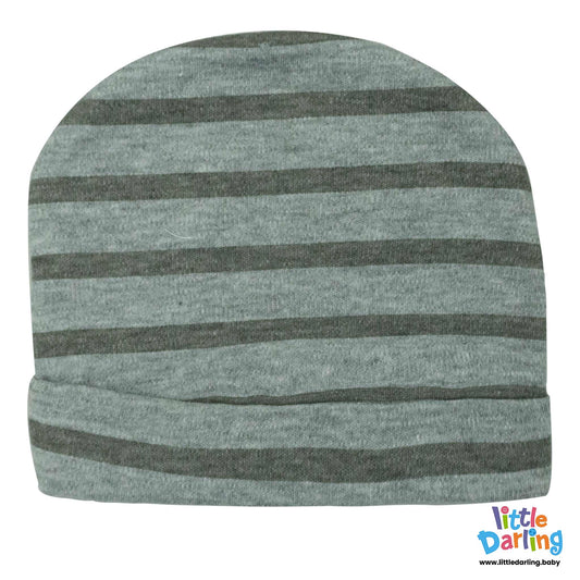 Baby Plain Cap With Gray Strip | Little Darling