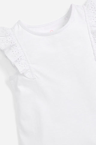 Broderie Frill Organic Vest