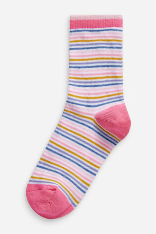 Pink Unicorn 7 Pack Cotton Rich Ankle Socks