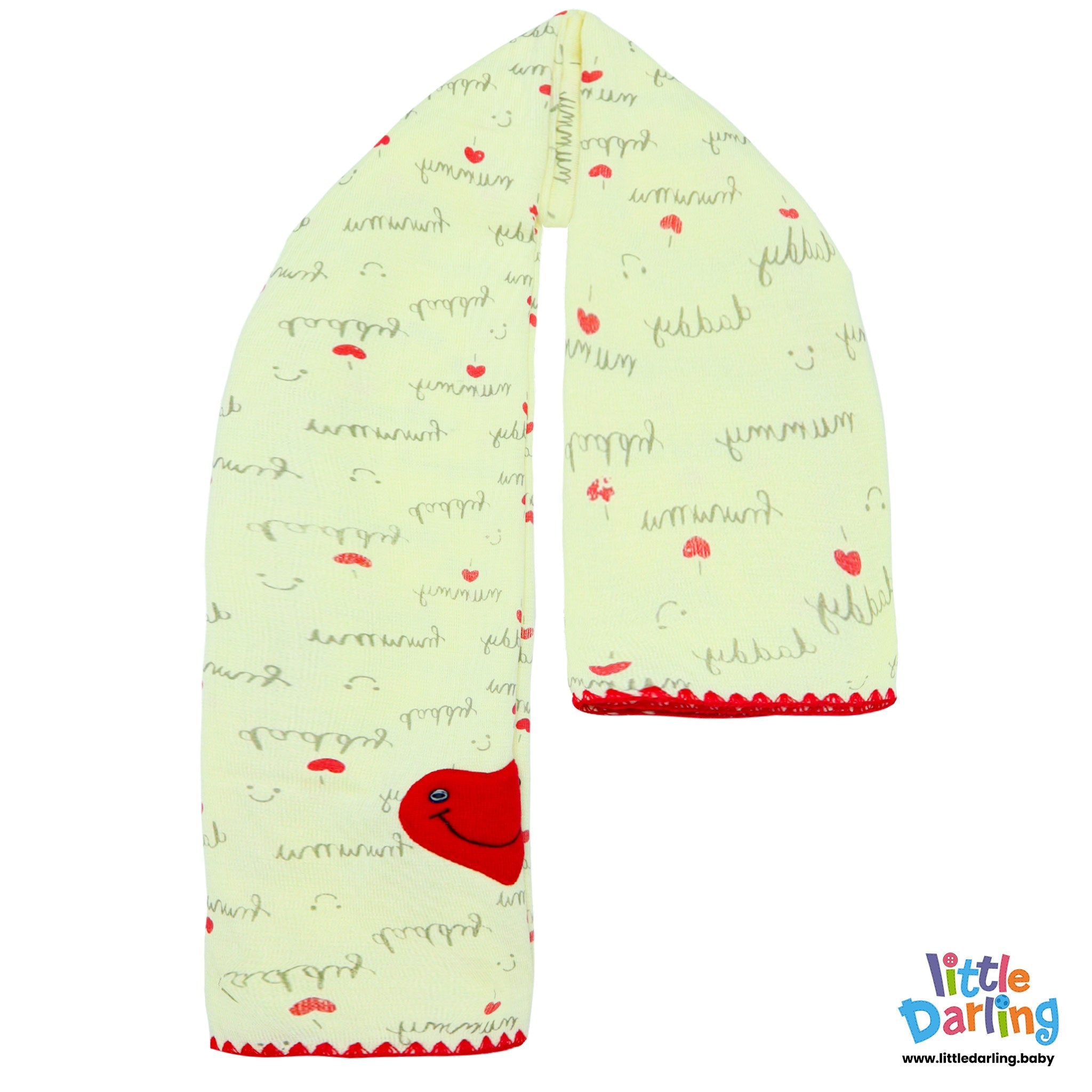 Baby Woolen Wrapper Mummy Daddy Print Cream Color  By  Little Darling