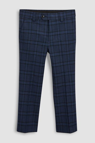 Navy Blue Check Suit: Trousers