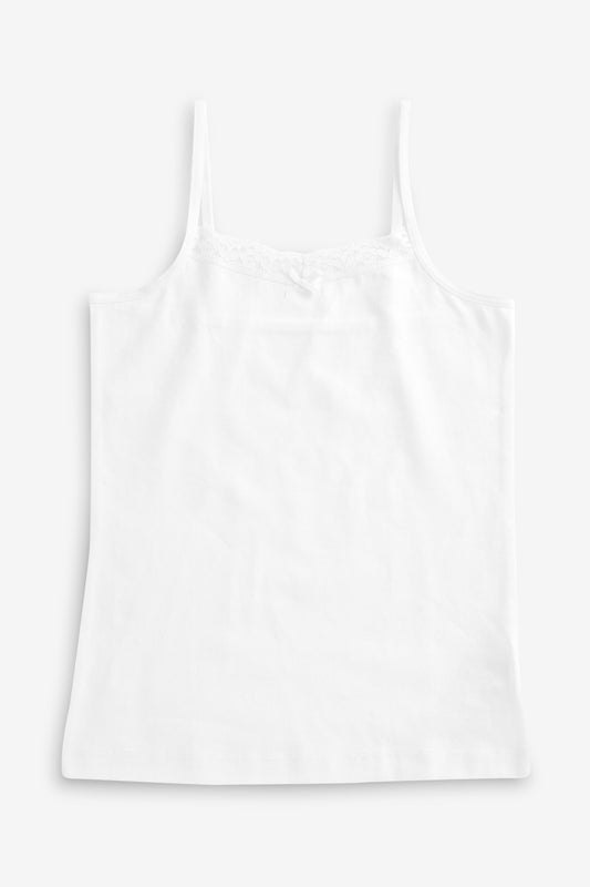 White 5 Pack Strappy Cami Vests